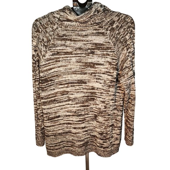 Black, Cream Cowl Neck Long Pull Over Sweater W Front Pockets. Size 1X. NWOT - Picture 3 of 11